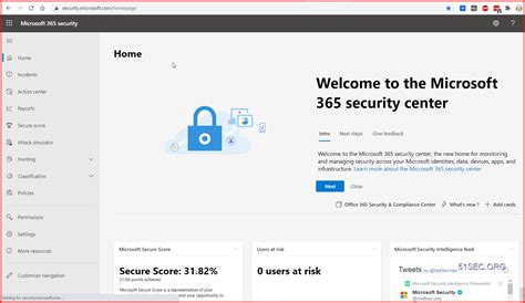 Microsoft security portals and admin centers.